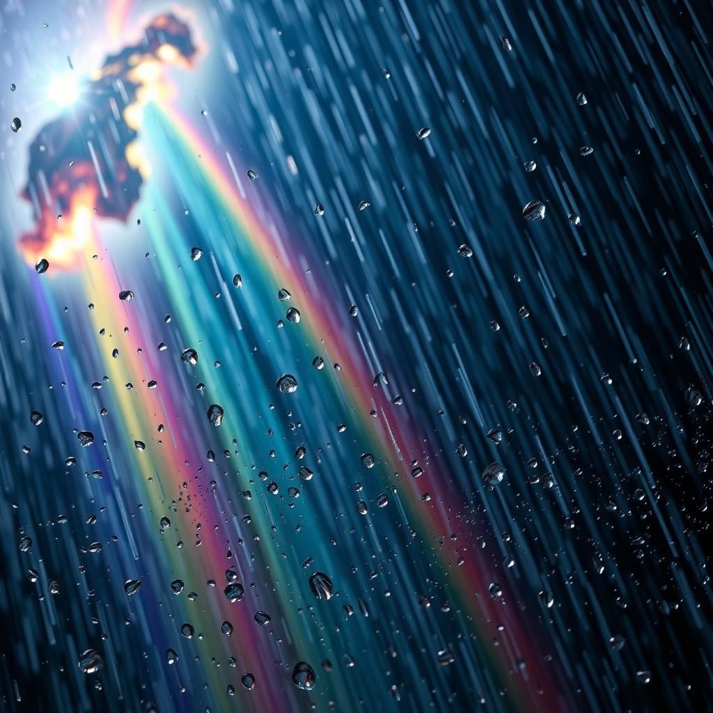 Rainbow Rain Showers in Cosmic Landscape