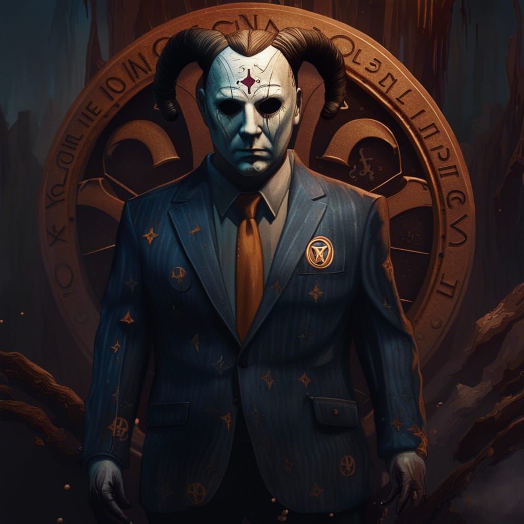 Michael Myers in Louis Vuitton Suit, Detailed Painting