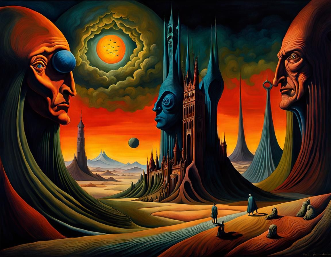 Surreal Dreamscape in Dark Fantasy Style