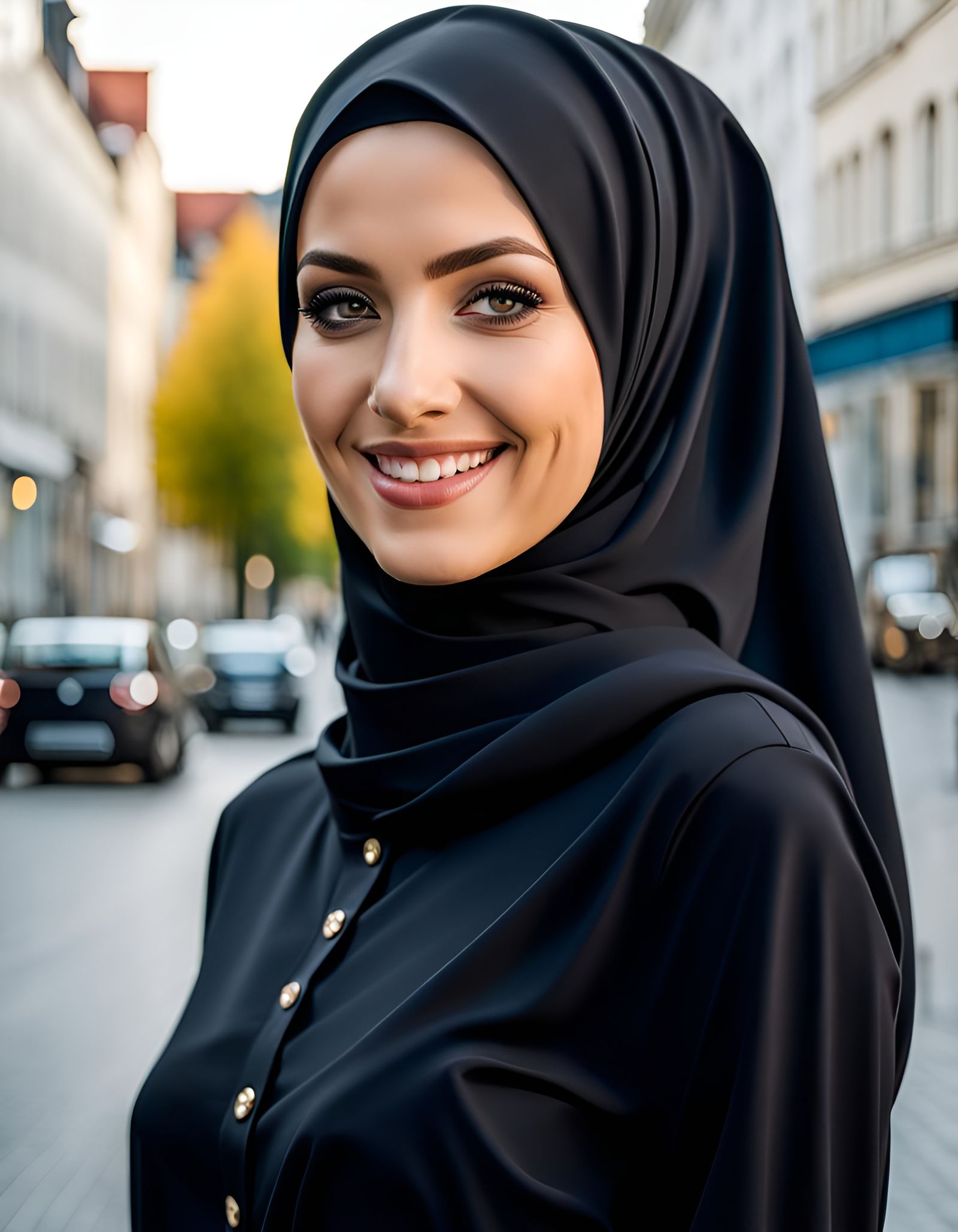 Elegant Hijabi Woman in Modern City