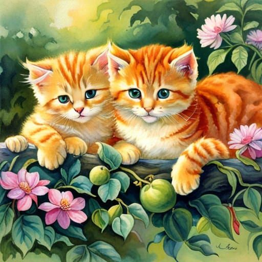 Beautiful Kittens in Deep Bright Colors