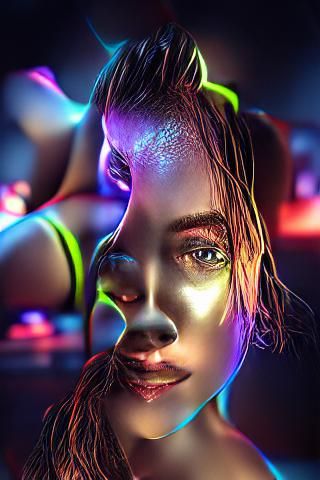 Cyberpunk Warrior in Futuristic Armor