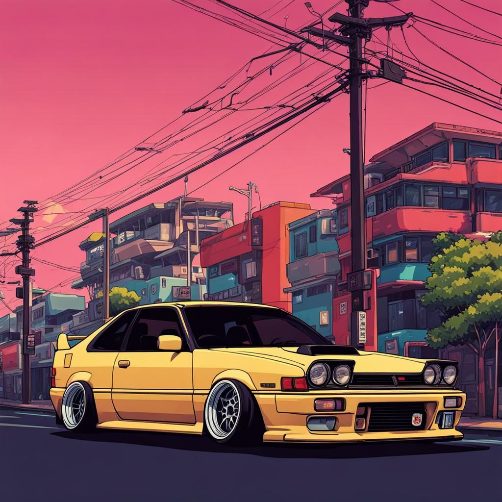 Lofi JDM Car PC Desktop Background