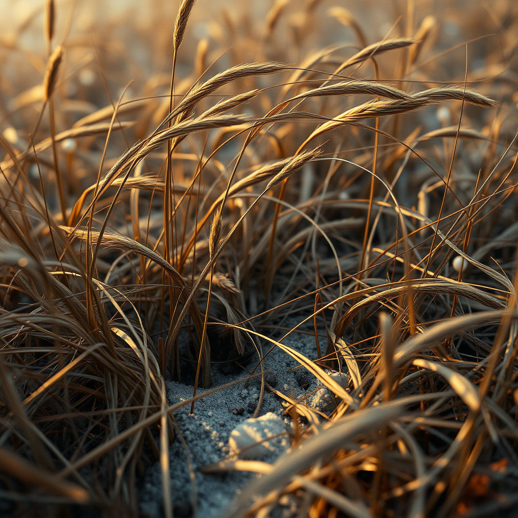Wind Swept Winter Grass: Detailed Matte Painting