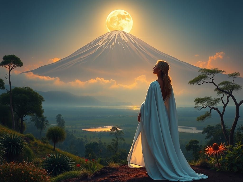 Moon over Kilimanjaro