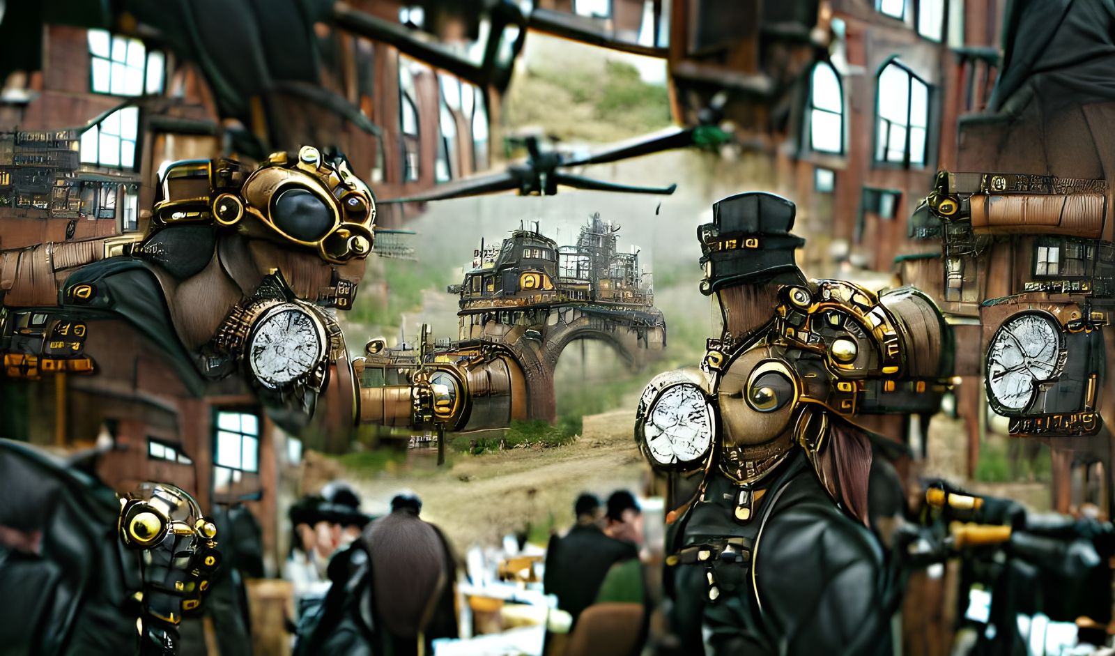 Endless Steampunk Village: Hyperdetailed Matte Painting
