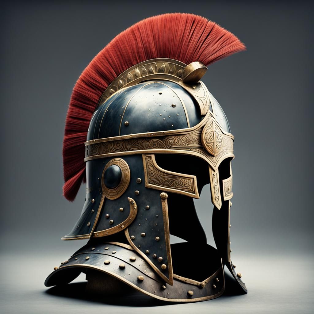 Roman Warrior Helmet in Battle