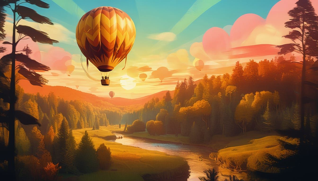 Woodland Creature's Fauvist Hot Air Balloon Ride