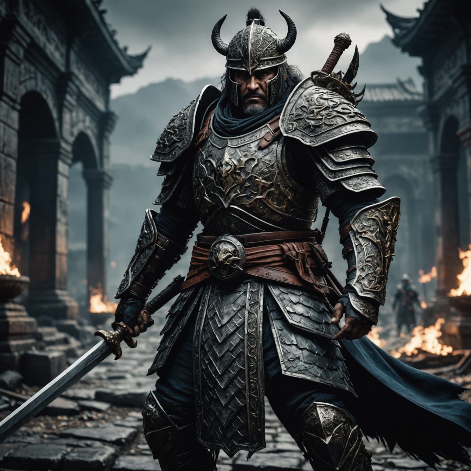 Hyperrealistic Samurai Warrior in Cinematic Style