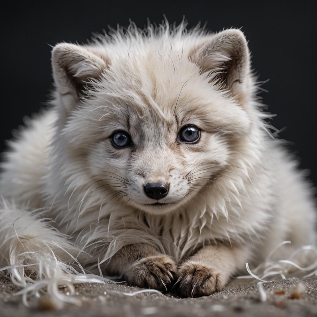Endearing Baby Arctic Fox, Macro Wildlife Photography