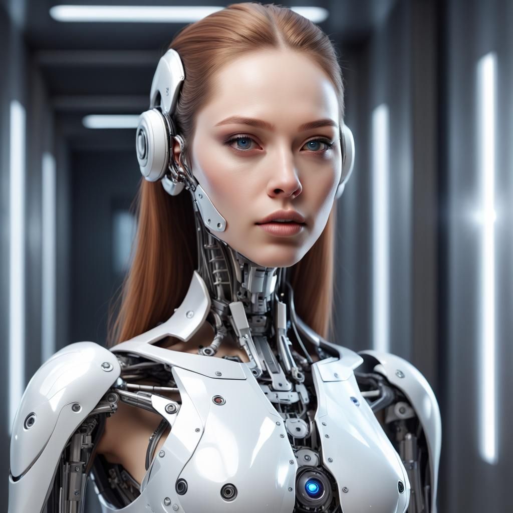 cyborg girl beautiful,
