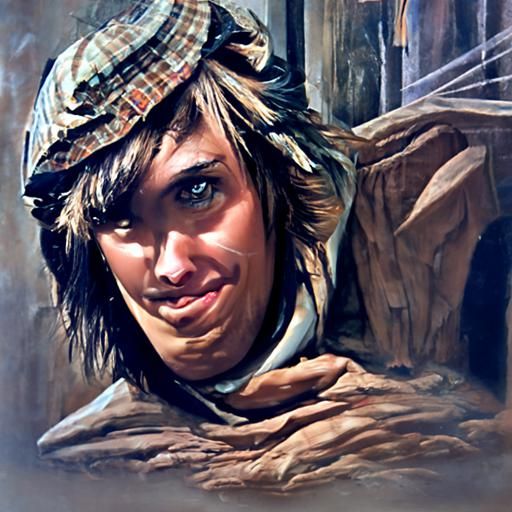 Strangely Attractive Man in Oil Painting Style
