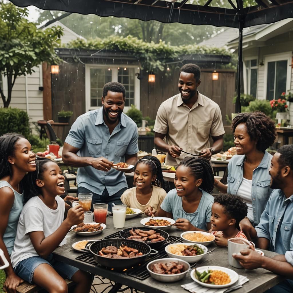 Backyard BBQ Interrupted by Rain