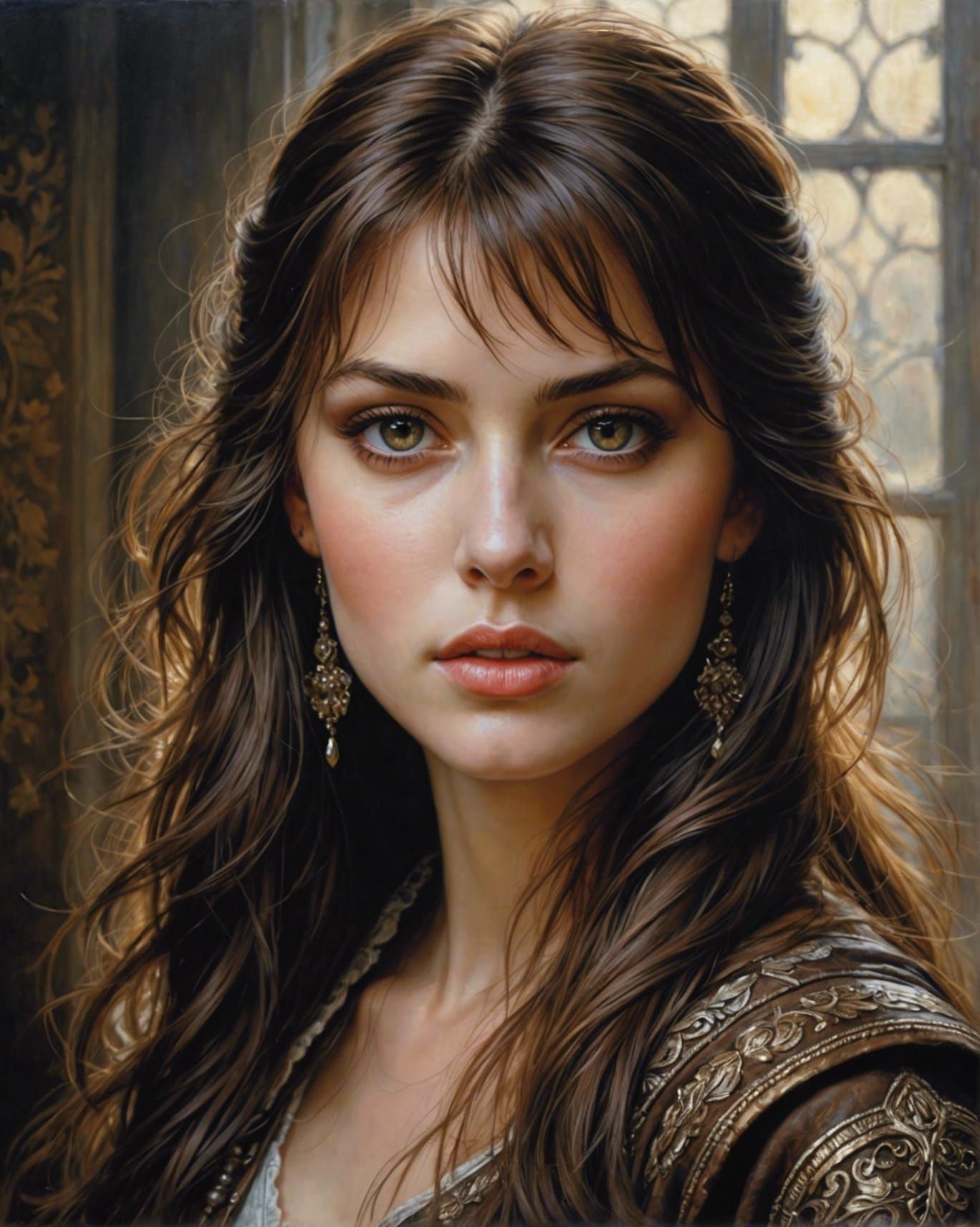 Beautiful Russian Woman Portrait in Realism Style