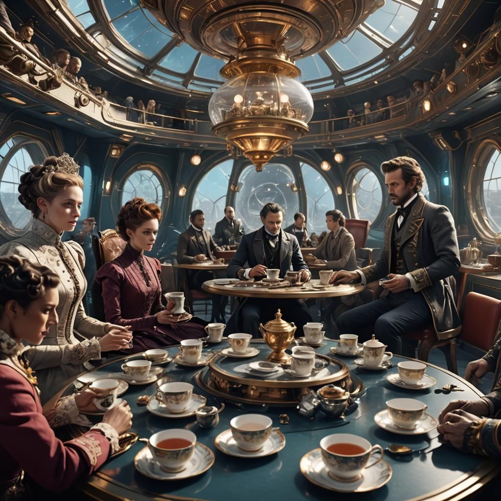 Victorian Tea in a Futuristic Spaceship