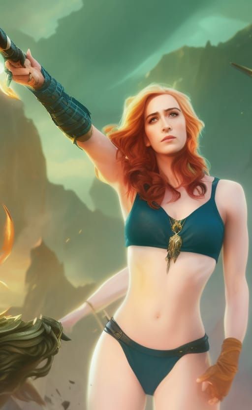 Hyperrealistic Portrait Inspired by Actresses, Digital Art