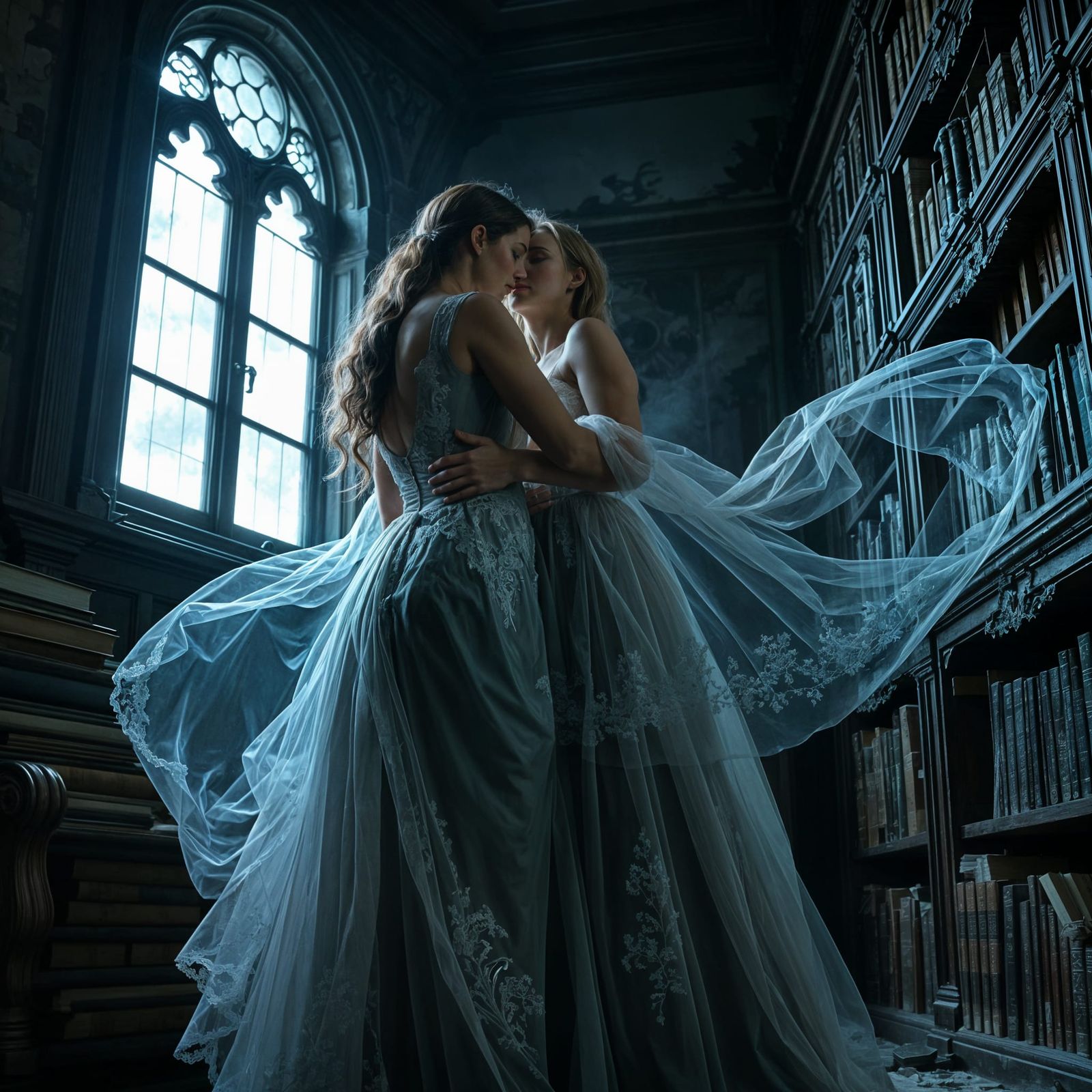 Ethereal Gothic Romance in a Victorian Mansion