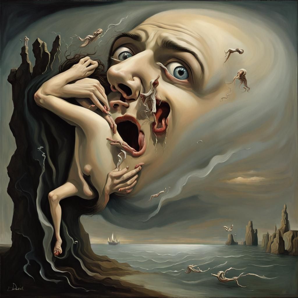 Surreal Dreamscape of Anguish and Joy