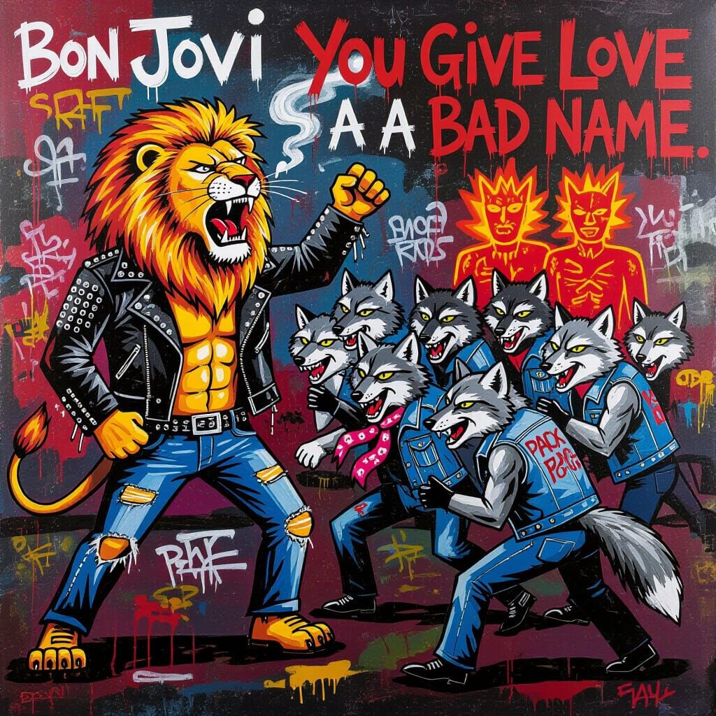 Neo-Expressionist Animals in Basquiat Style