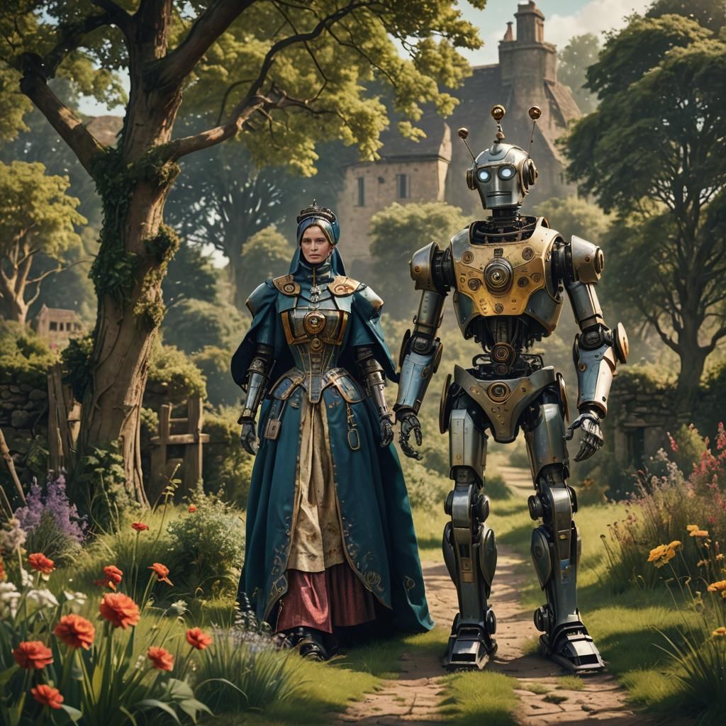 Robots in Love: An Antique Illustration