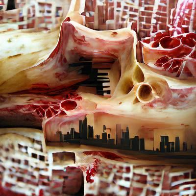 Cityscape Composed of Flesh and Bone