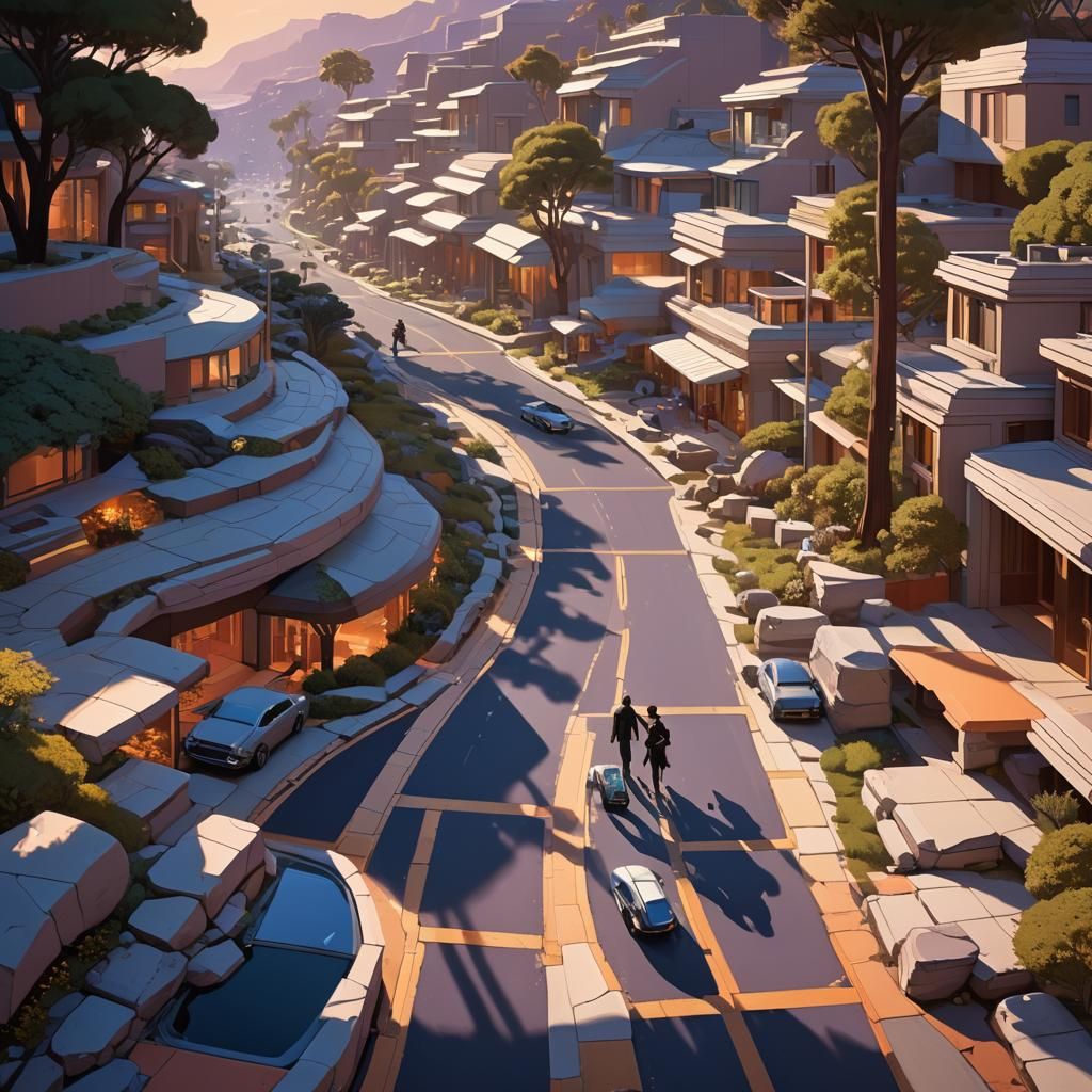 Gemstone Street in Dreamy Fantasy Realm