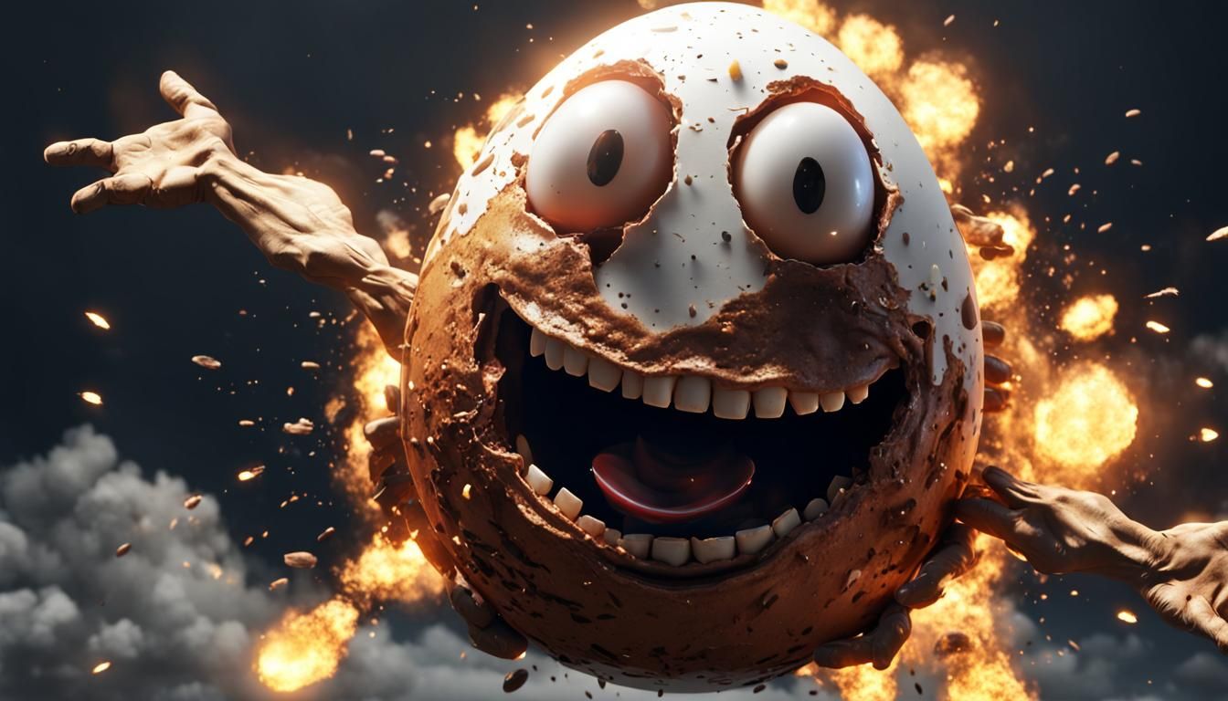 Exploding Egg with Human Face in Unreal Engine