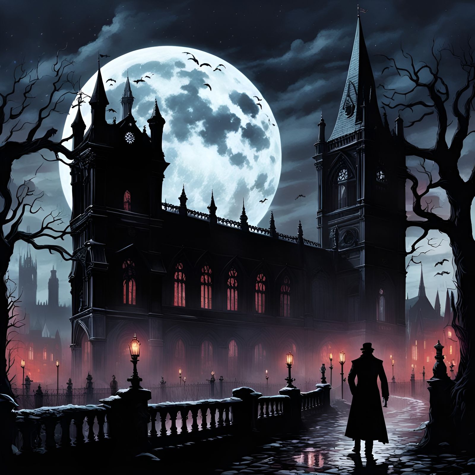 Gothic Victorian London in Cold Twilight