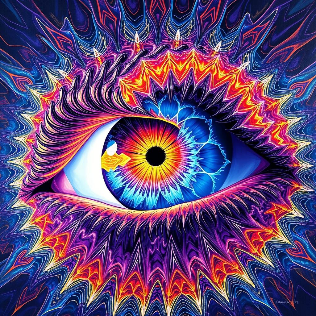 Surreal Fractal Masterpiece Depicts Eye of God in Vibrant Ac...