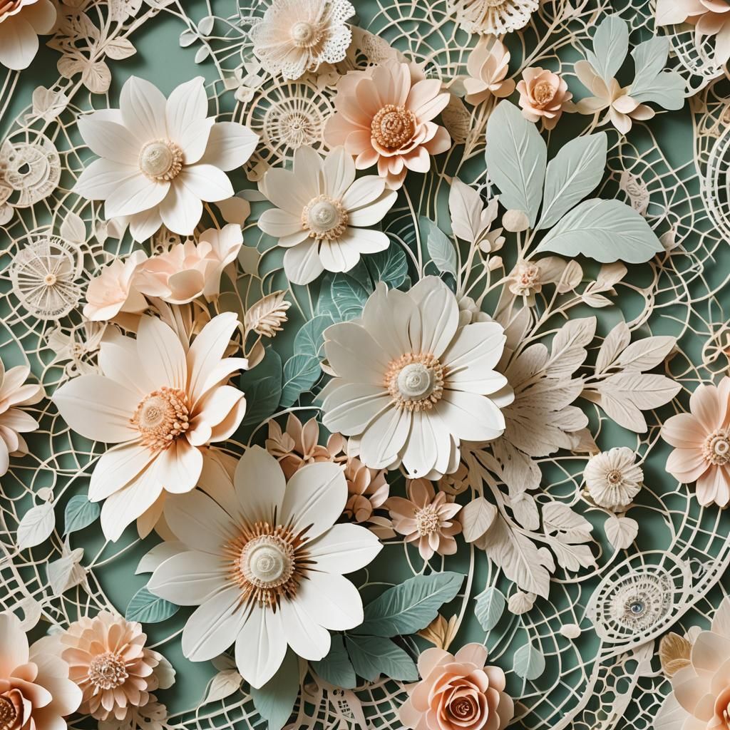 Art Deco Floral Arrangement with Metallic Sheen