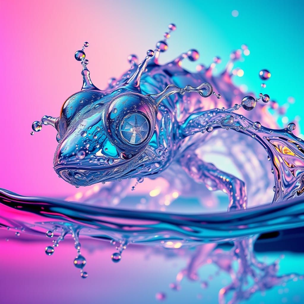 Ethereal Water Being in Hyperrealistic Style