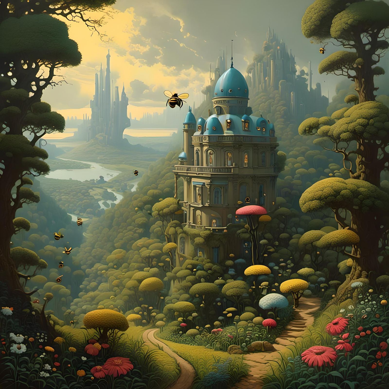 <lora:Pop Surrealism:1.0> A beautiful bee hive