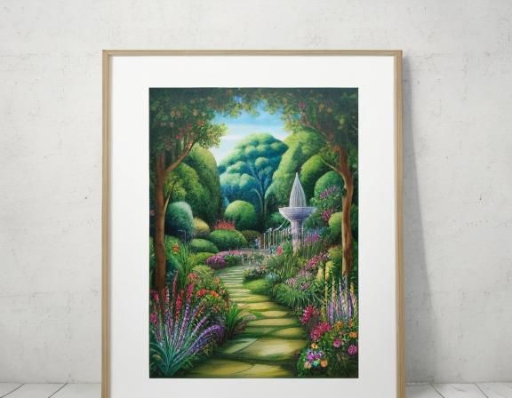 Lush Garden of Eden Illustration