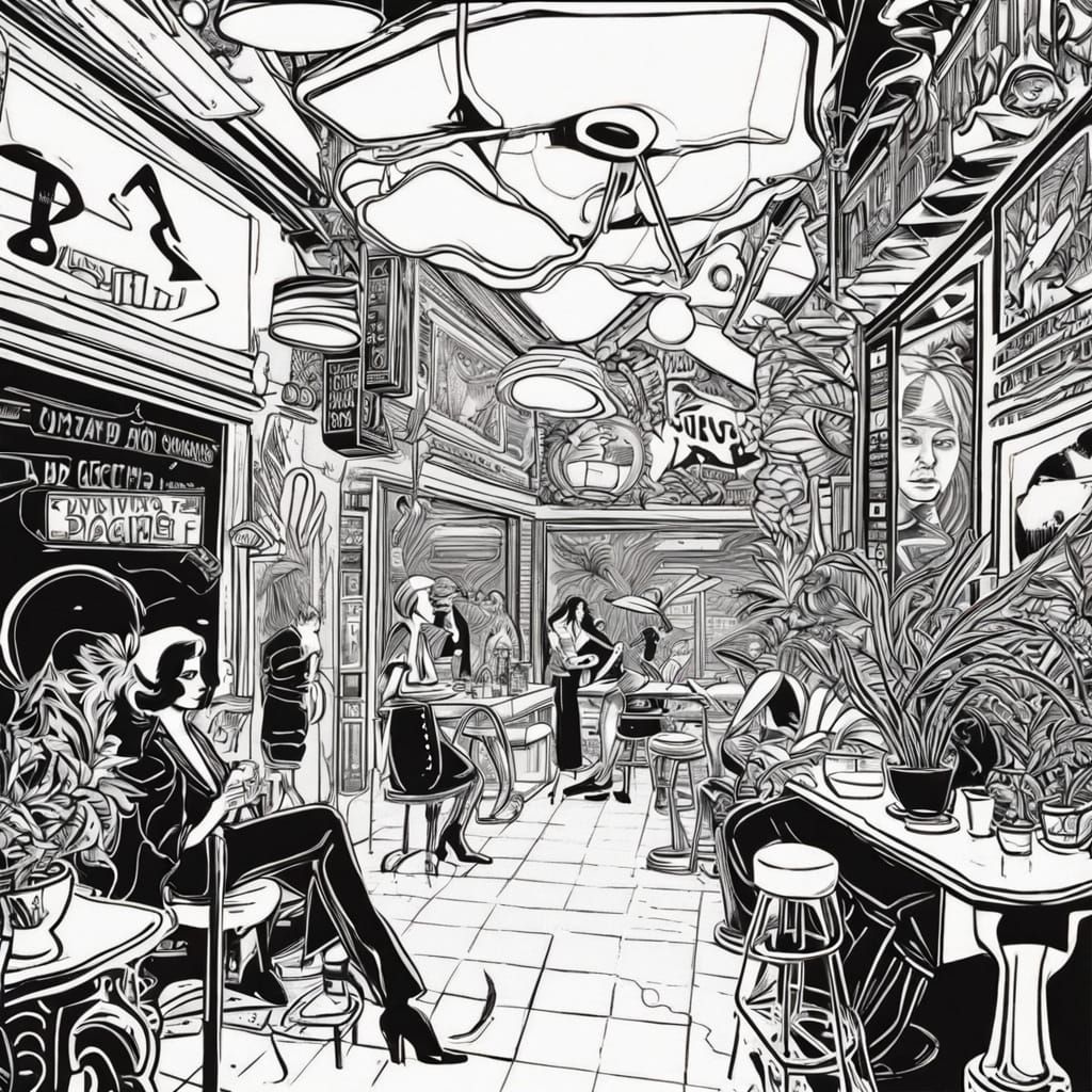 Intriguing Figure Under Neon Lights in Edward Runci Style