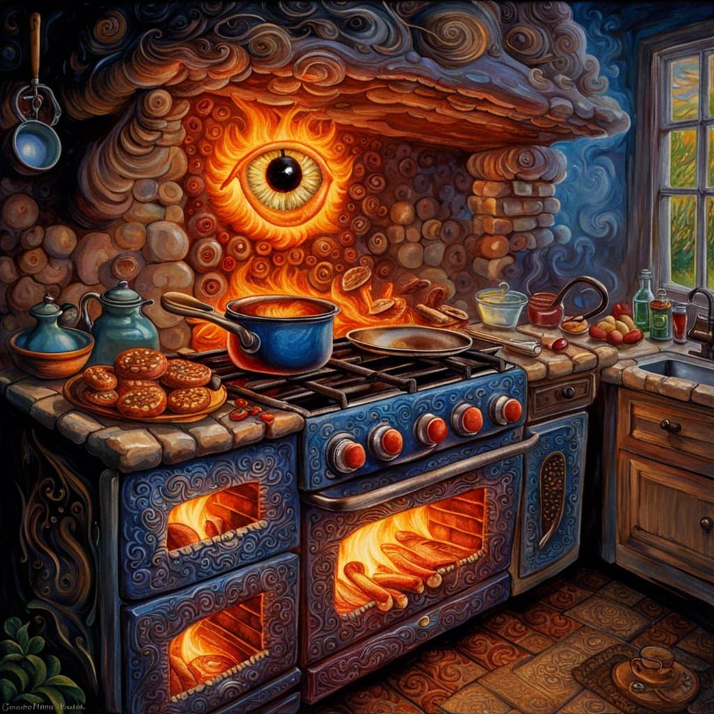 Evil Kitchen Oven Burns: Hyperrealistic Horror