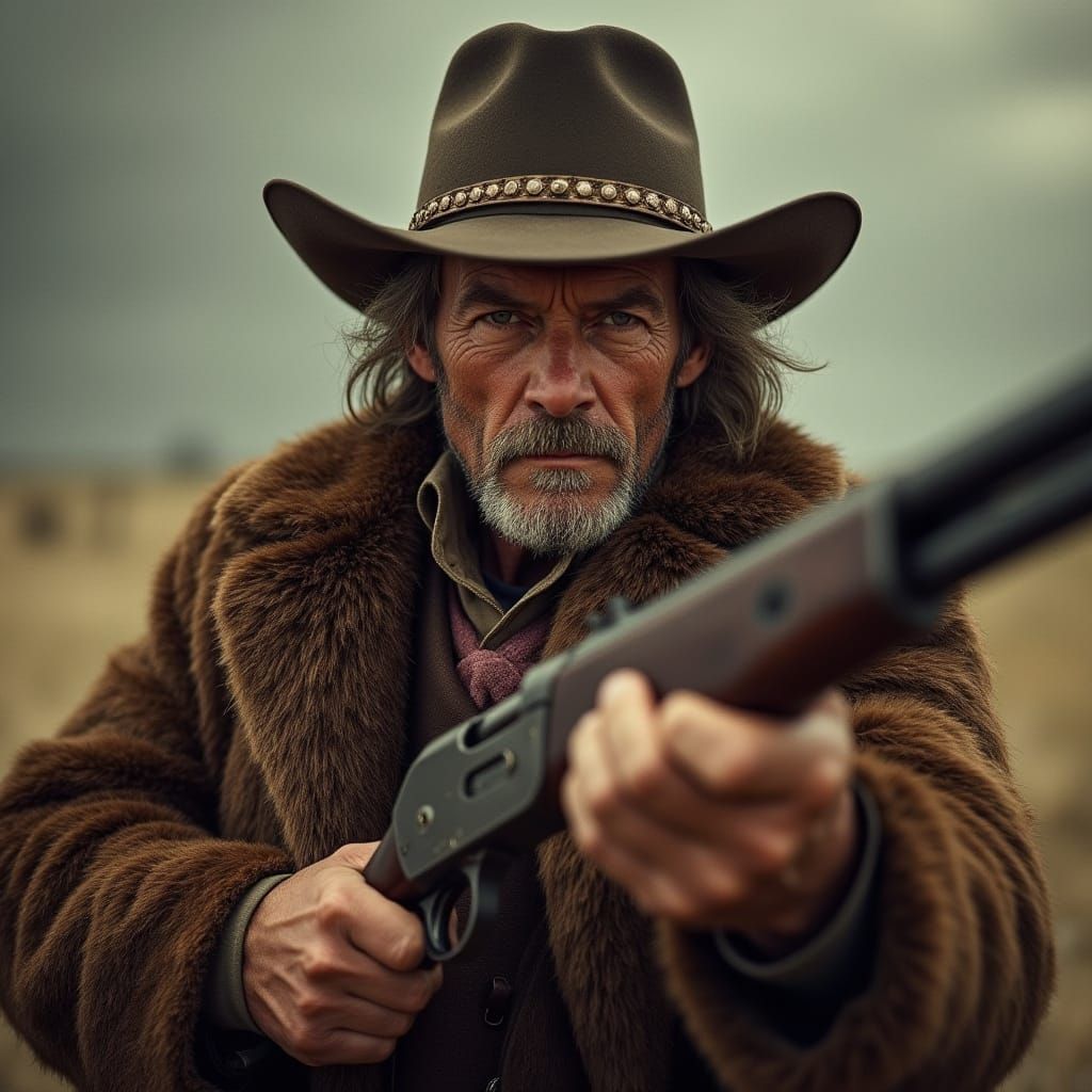 Gritty Western Portrait in Cinematic Style