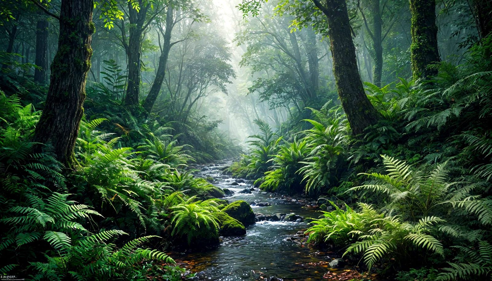 Hyperrealistic Forest Stream in Low Light, 8K