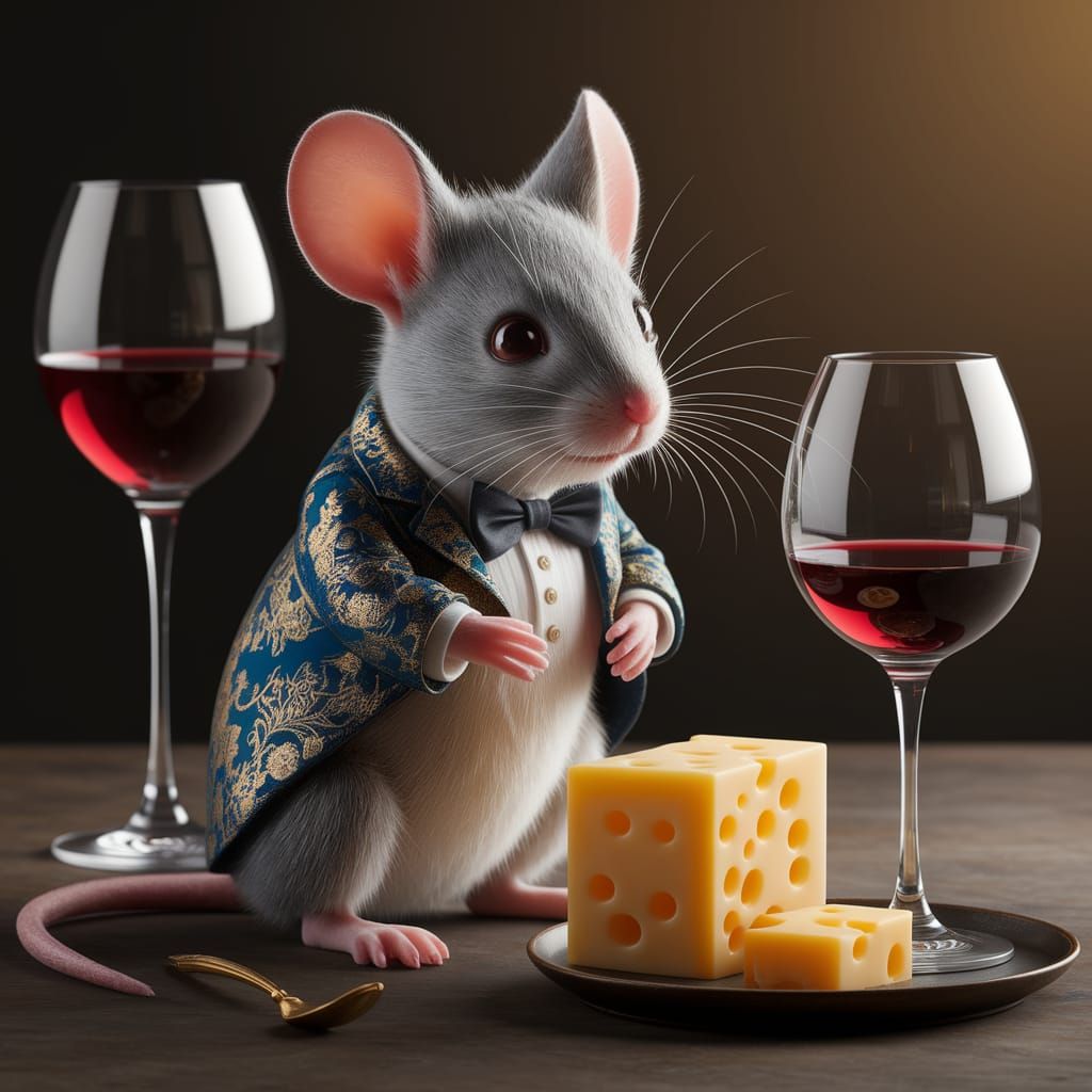 Mouse at Cheese and Wine Gala Event