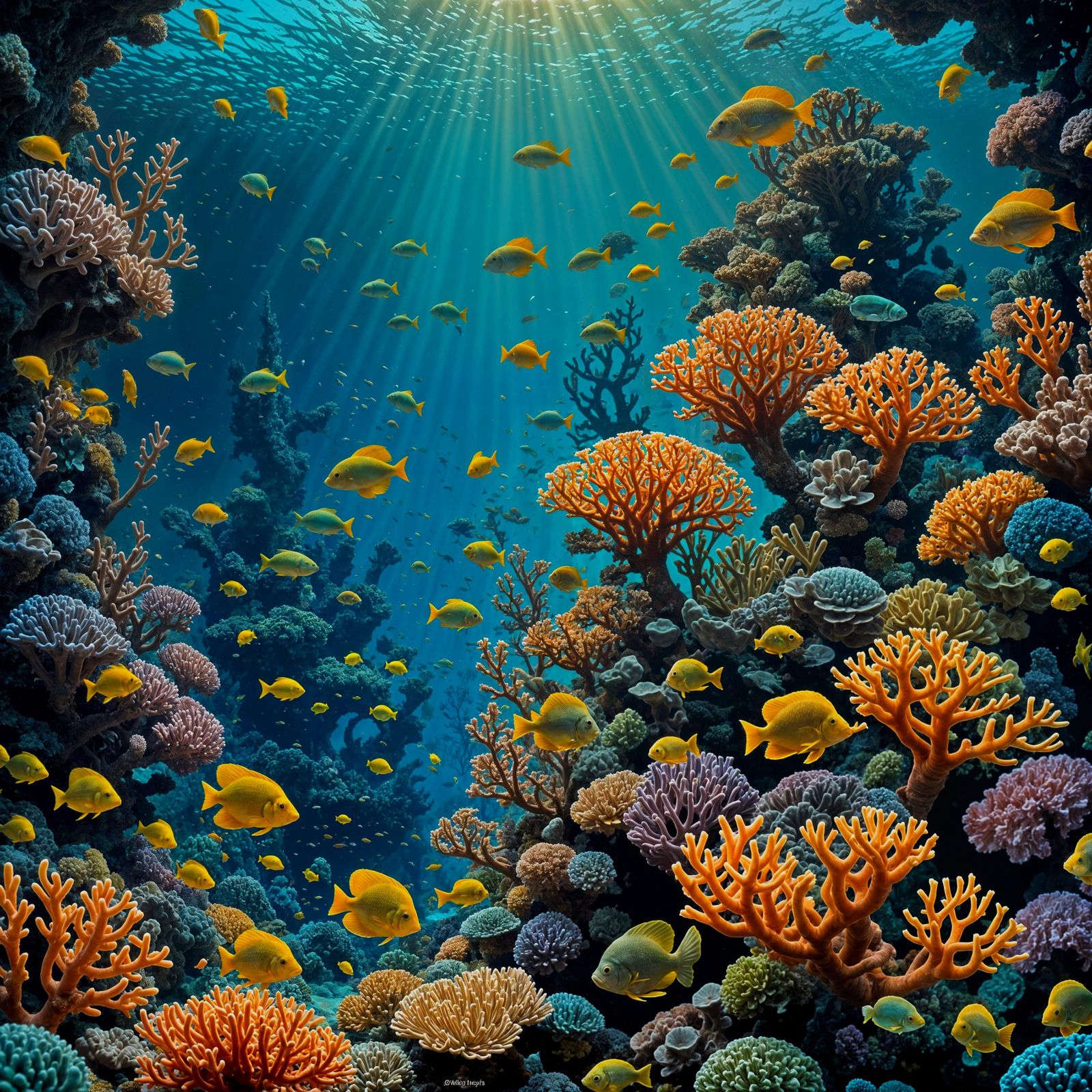 Bioluminescent Coral Reef with Exotic Marine Life