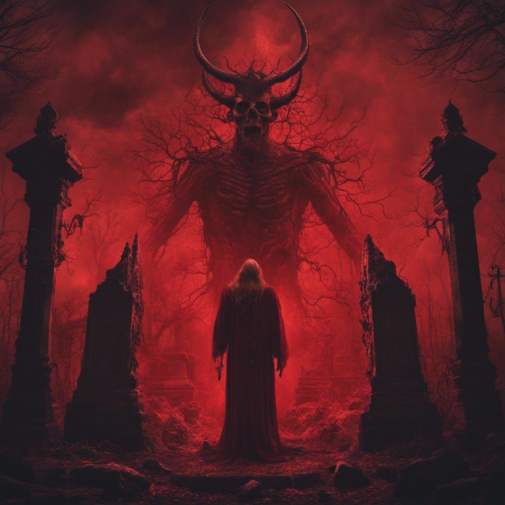 Creepy Satanic Ritual in Red Mist Cemetery