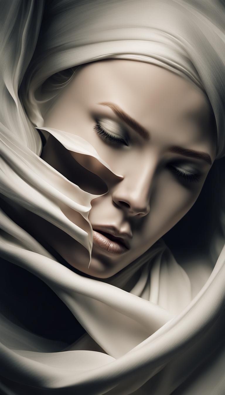 Serene Beauty: Porcelain Portrait of a Woman