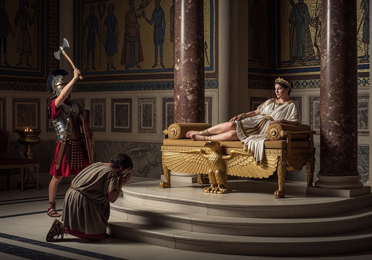 Regal Roman Empress on Eagle Divan