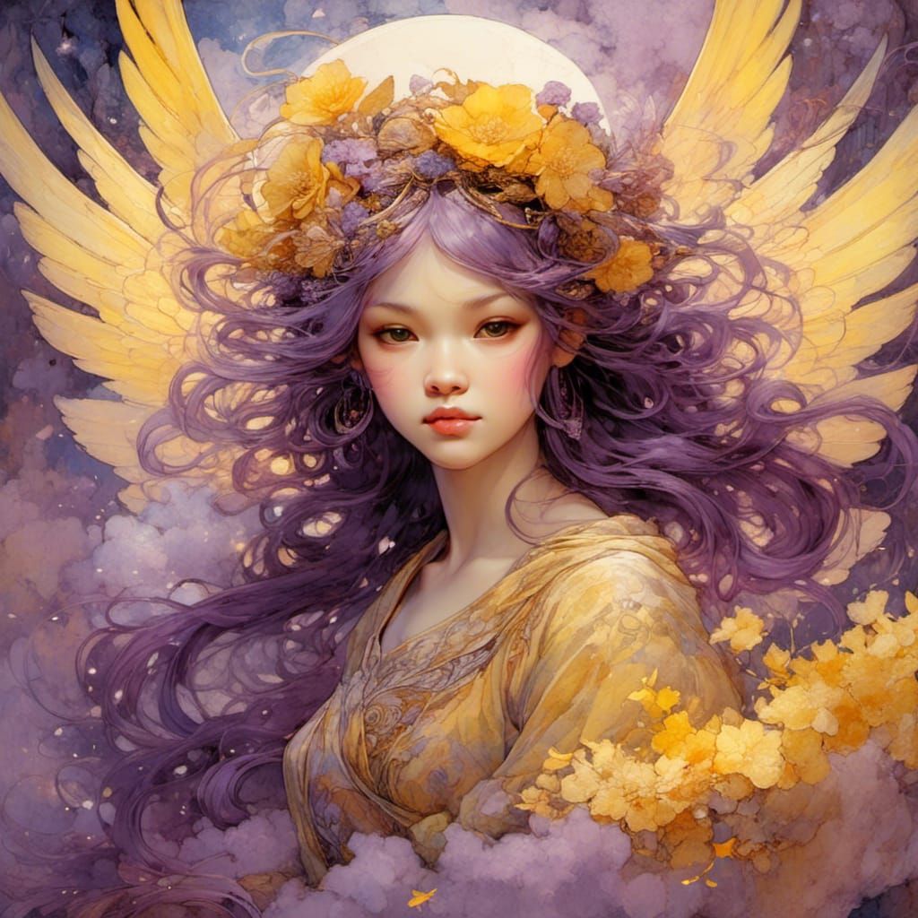 Magical Fairy Angel in Dreamy Cloudscape