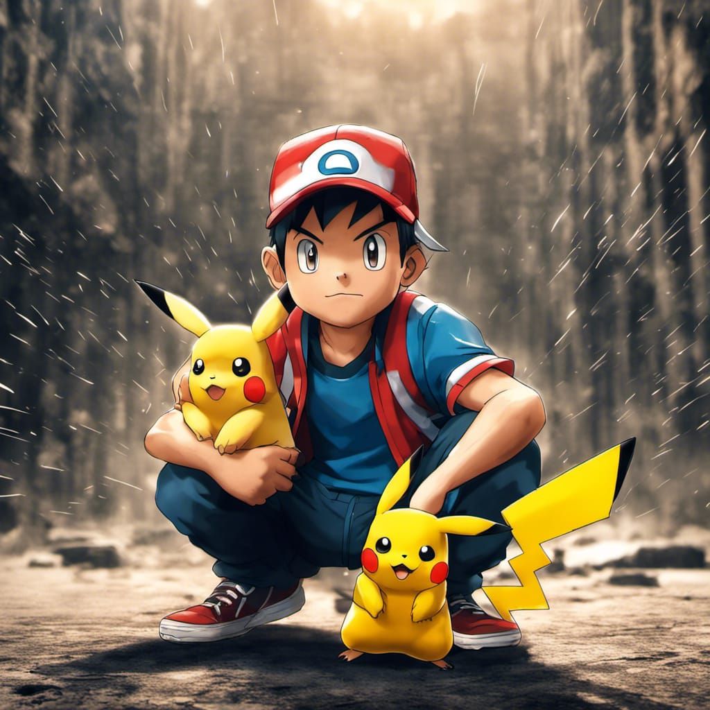Ash Ketchum and Pikachu Thunderbolt Attack