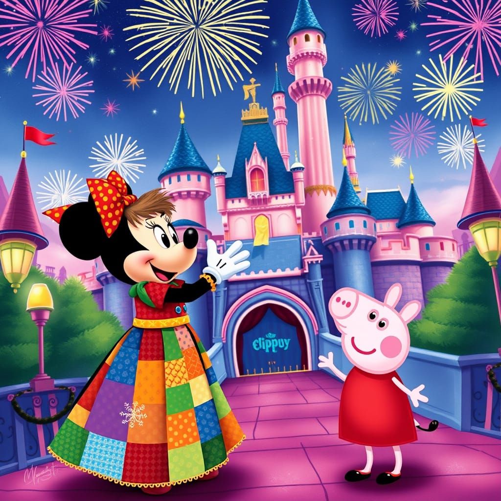 Pippi Longstocking meets Mickey Mouse and Peppa Pig at Disne...
