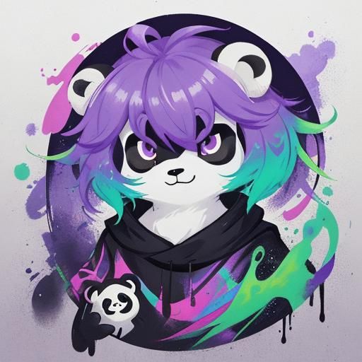Sensual Panda in Graffiti Street Art Style