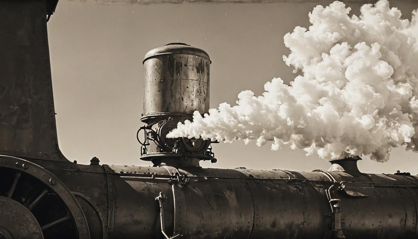 Old West Train Steam Whistle in Sepia Tone