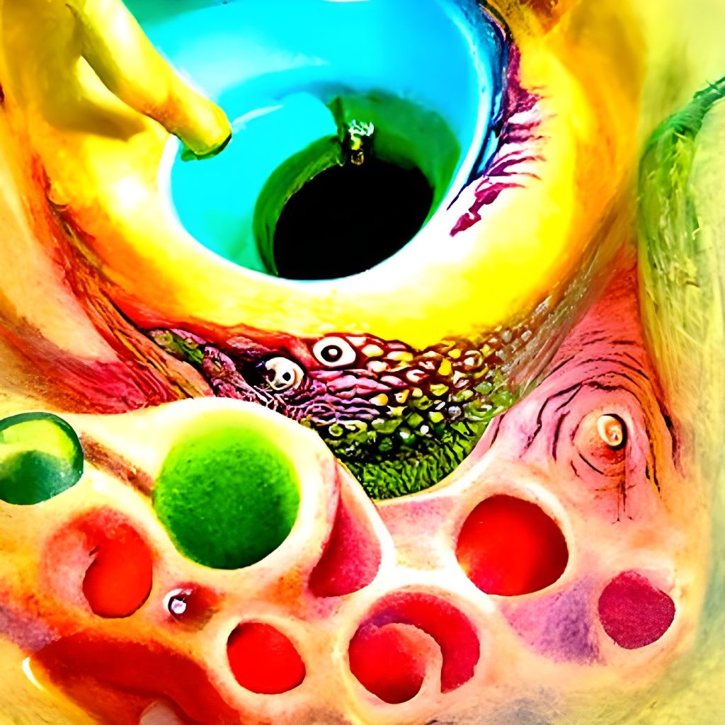 Surreal Colorful Holes in Hyperdetailed Surrealism Style