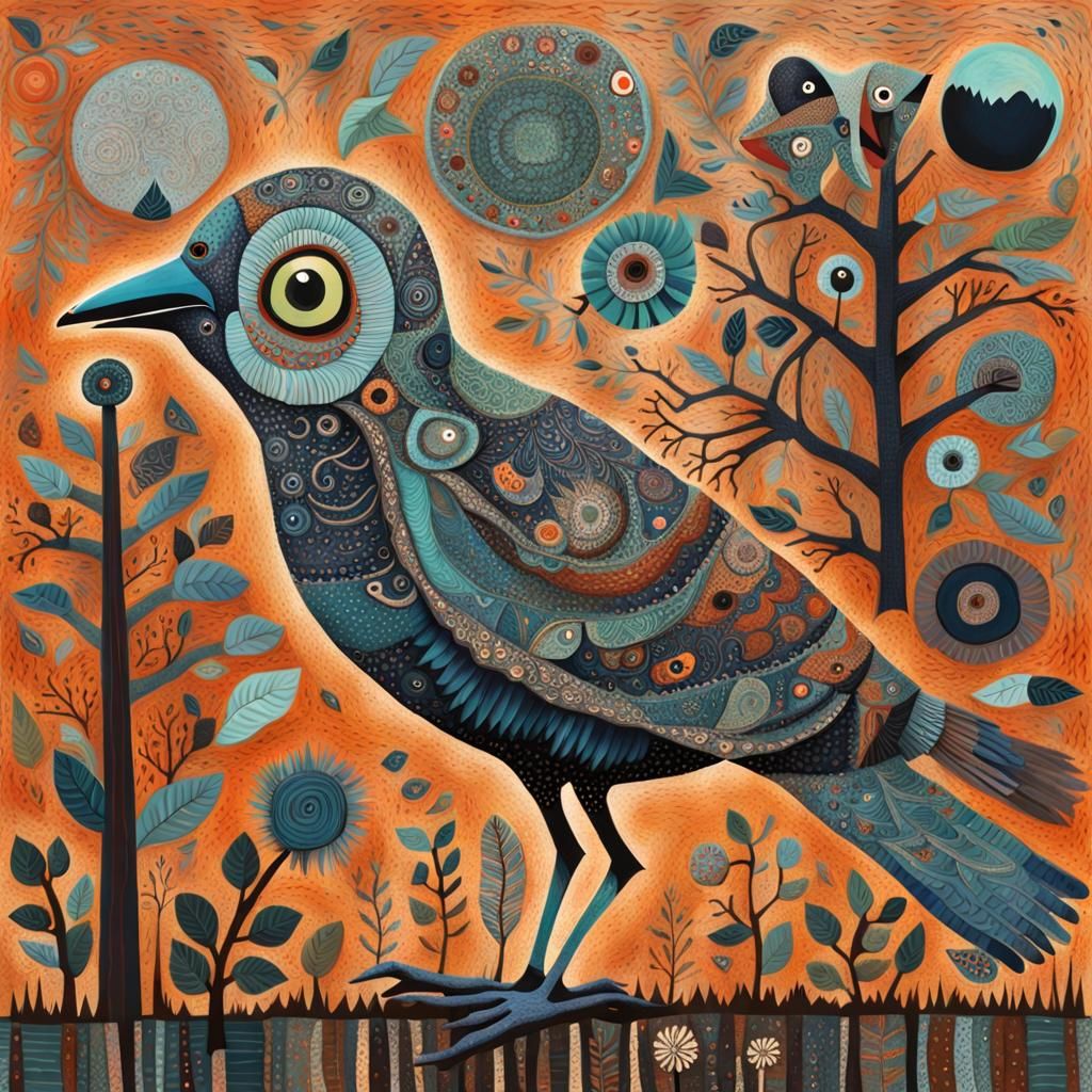 Whimsical Bird Having a Panic Attack