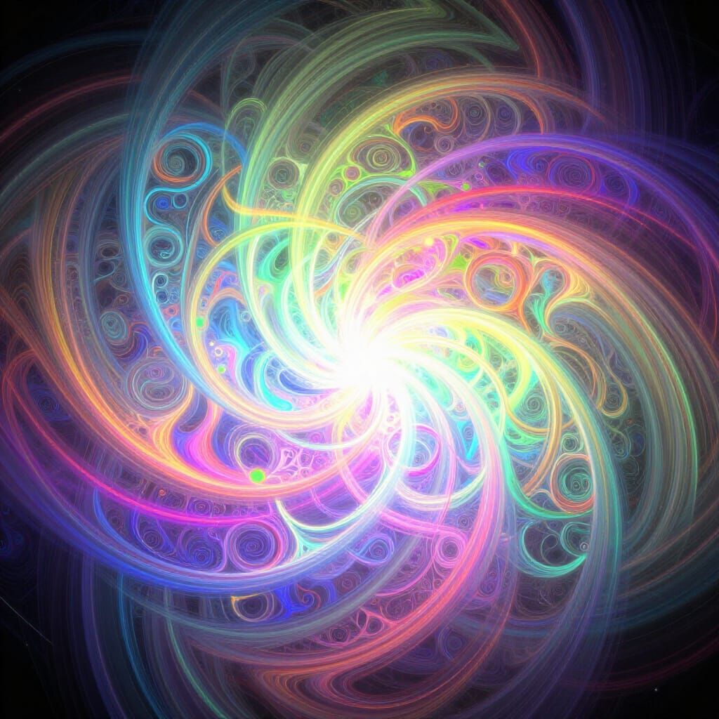 Vibrant Abstract Fractal Art with Ethereal Movement